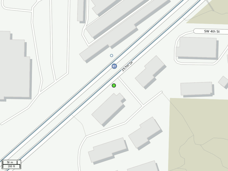 Stop location on a map