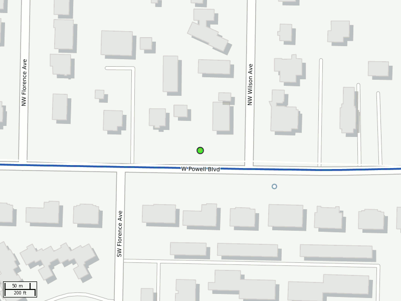 Stop location on a map