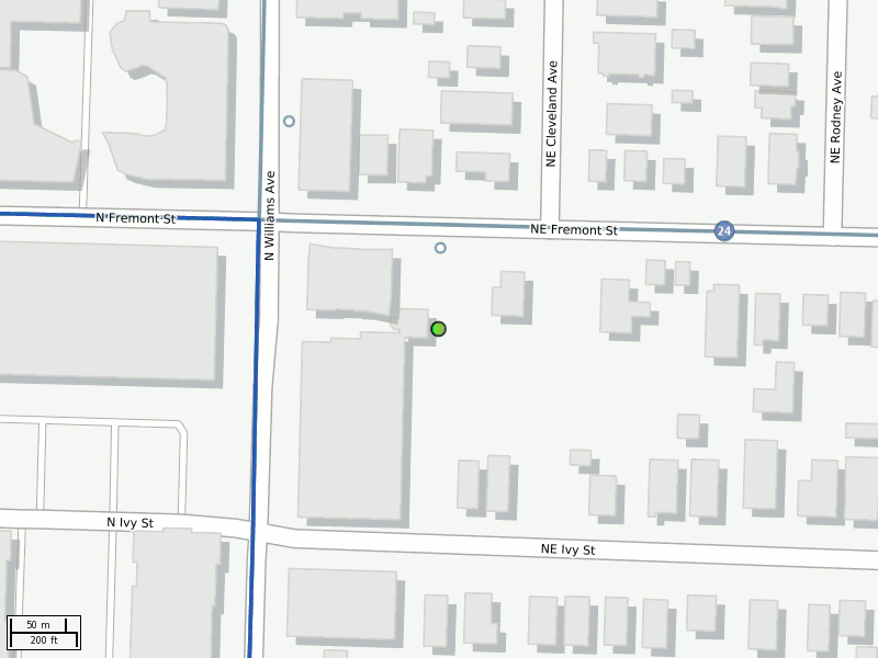 Stop location on a map