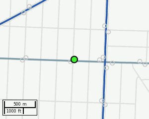 Stop location on a map