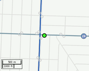 Stop location on a map