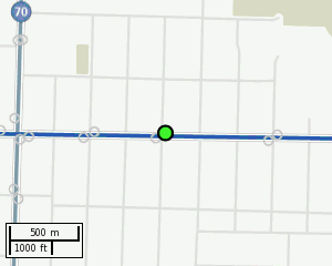 Stop location on a map