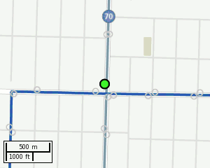 Stop location on a map