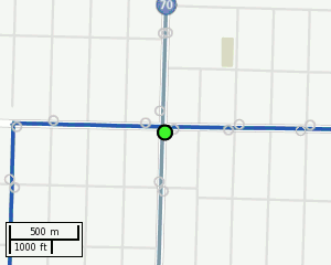 Stop location on a map