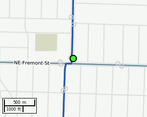 Stop location on a map