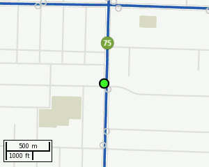 Stop location on a map