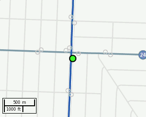 Stop location on a map