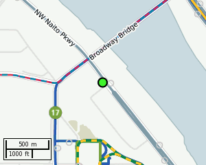 Stop location on a map