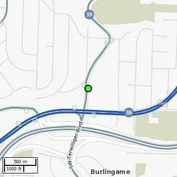 Stop location on a map