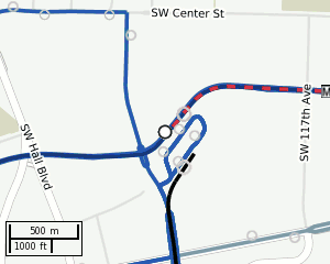 Stop location on a map